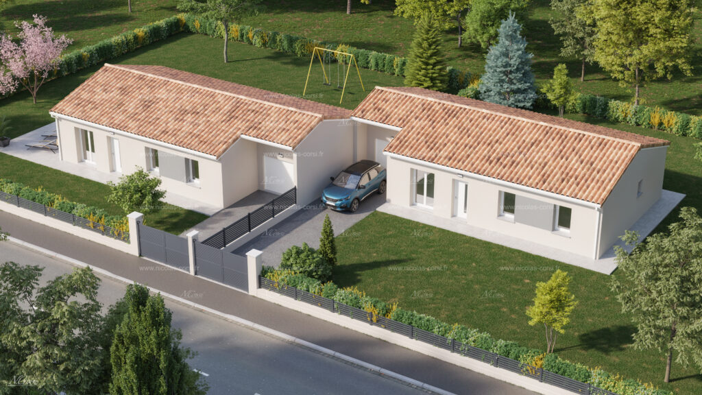 Aquitaine Residence CONSTRUCTION MAISON LANGON APERCU VILLAS 2 AVANT