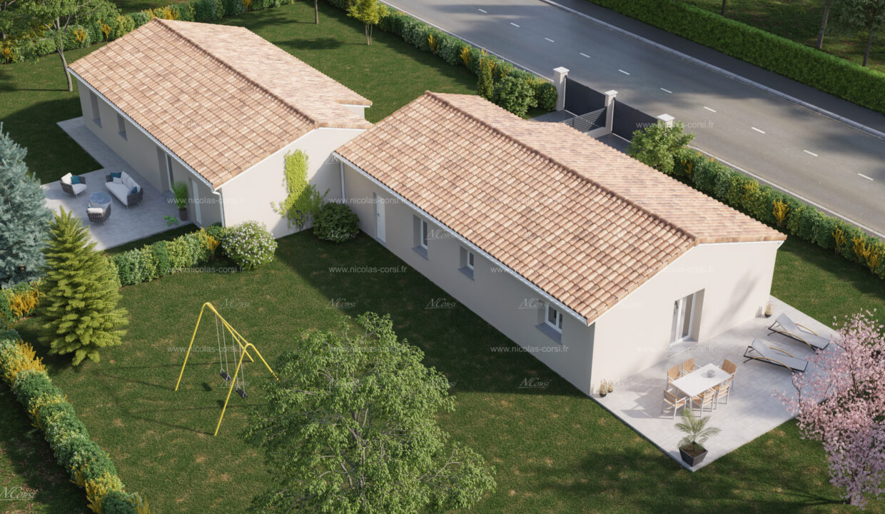 Aquitaine Residence CONSTRUCTION MAISON LANGON APERCU VILLAS 2 ARRIERE