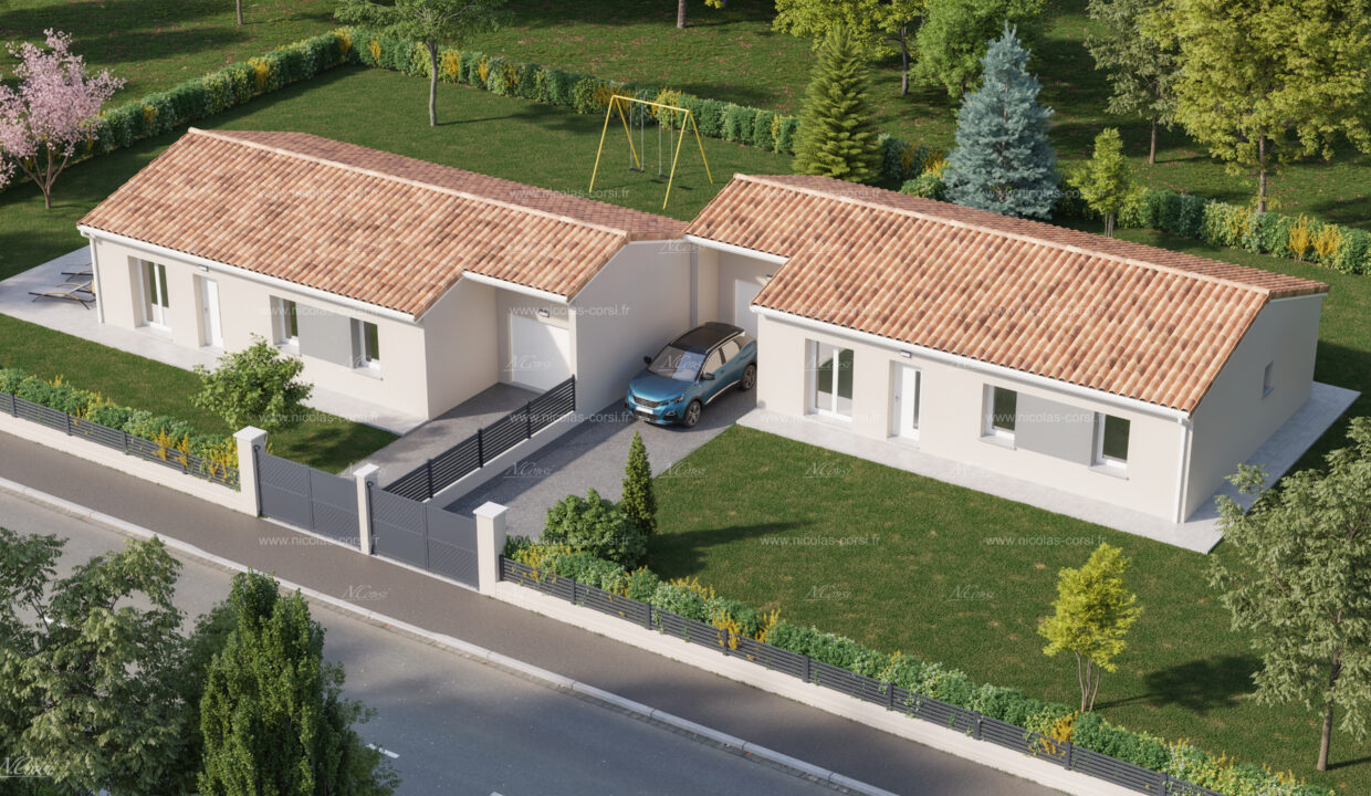 Aquitaine Residence CONSTRUCTION MAISON LANGON APERCU VILLAS 2 AVANT