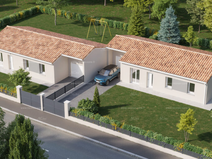 Aquitaine Residence CONSTRUCTION MAISON LANGON APERCU VILLAS 2 AVANT